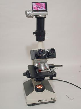 Olympus CH-2 Microscope, Sony 14MP HD Camera, 4x, 10x, 40x and 100x Objectives