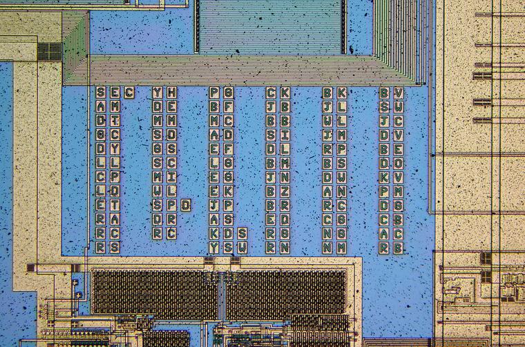 CPU Section Under Microscope, In-Line Coaxial Light Microscope, Taken with Sony DSLR Camera